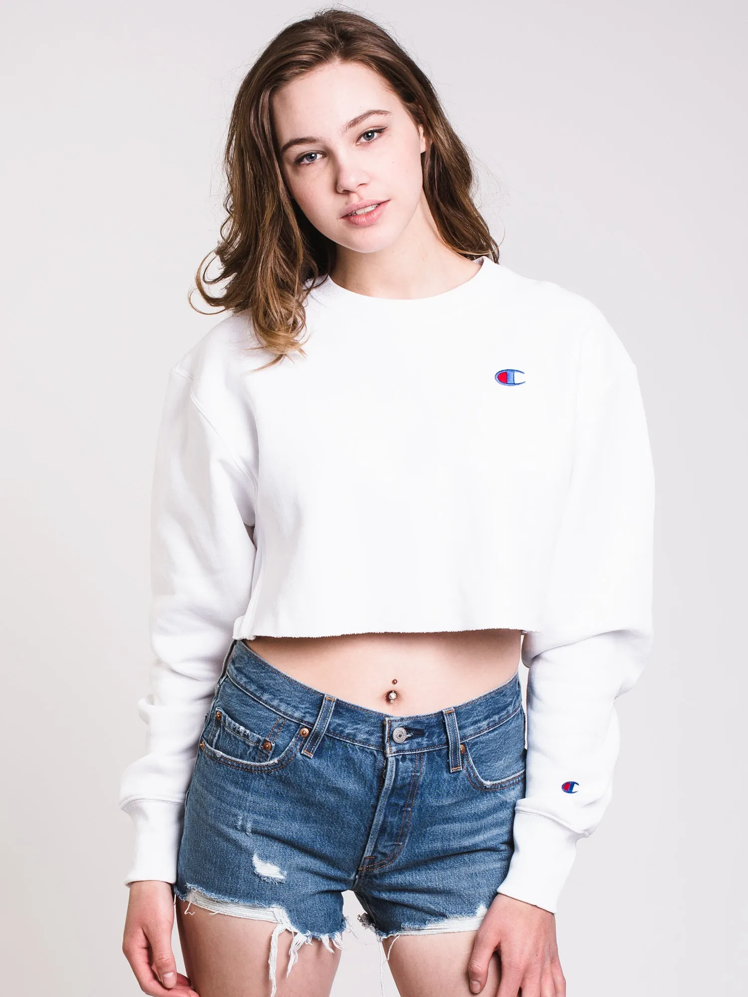 WOMENS RW CROP CUTOFF CREW - WHITE - CLEARANCE sold by Boathouse product image thumbnail 4