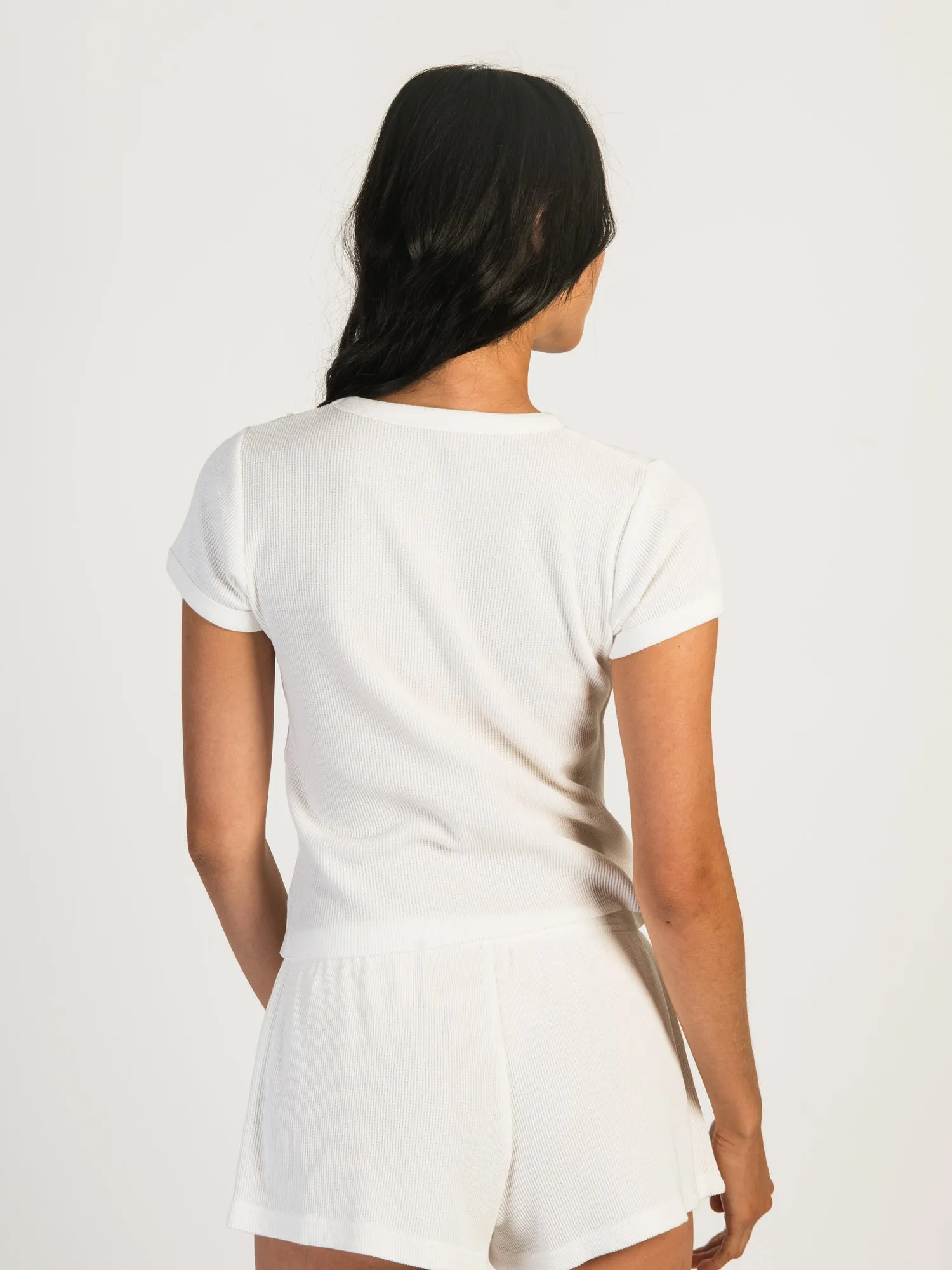 HARLOW ALLIE WAFFLE T-SHIRT - CREAM sold by Boathouse product image thumbnail 4