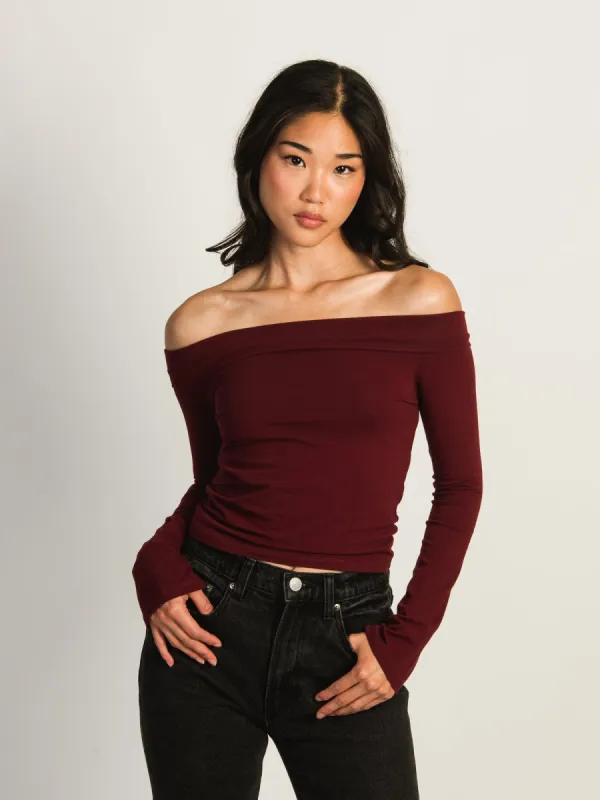 HARLOW KAITLYN OFF-THE-SHOULDER LONG SLEEVE - BURGUNDY sold by Boathouse