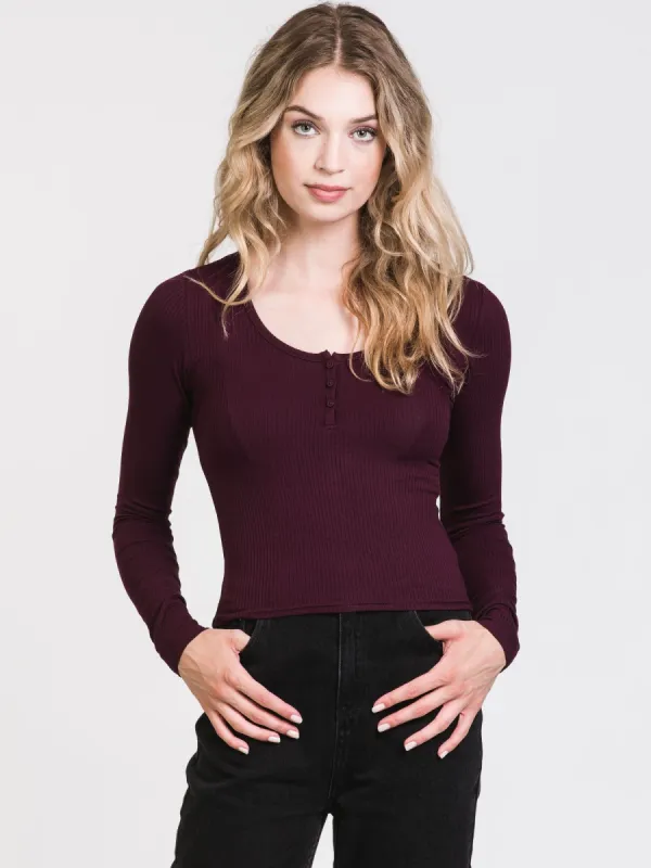 HARLOW CARA LONG SLEEVE HENLEY - CLEARANCE sold by Boathouse