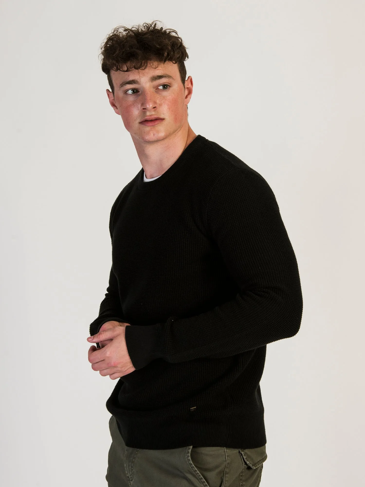 KOLBY WAFFLE KNIT CREW COLLAR - CLEARANCE sold by Boathouse product image thumbnail 3