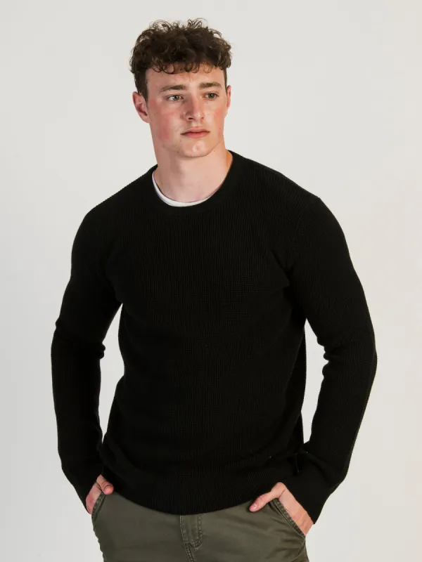 KOLBY WAFFLE KNIT CREW COLLAR sold by Boathouse