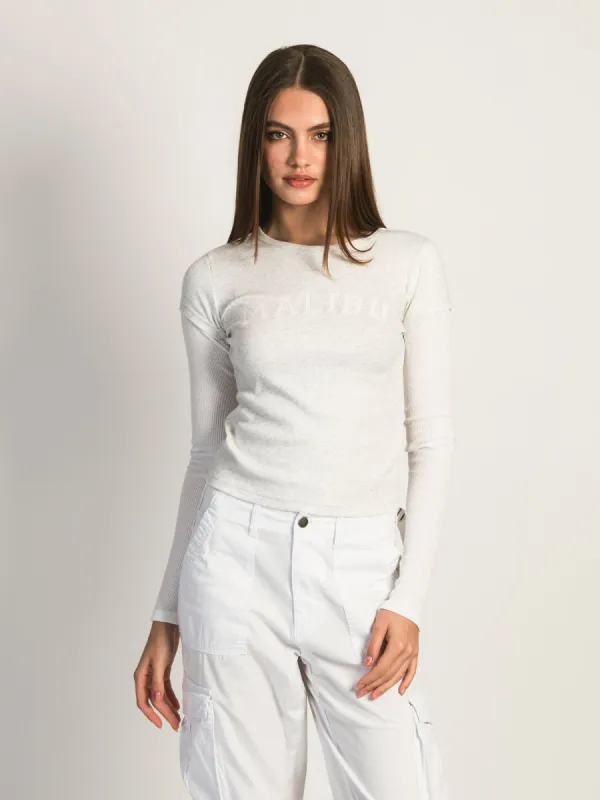 HARLOW TOMMY MELANGE LONG SLEEVE TEE - MALIBU - CLEARANCE sold by Boathouse