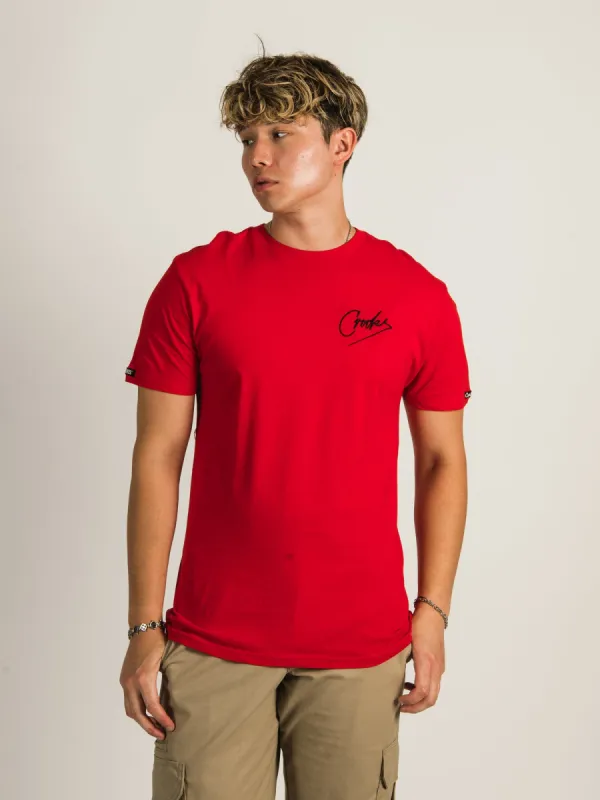 CROOKS & CASTLES CROOKS SCRIPT EMBROIDERED T-SHIRT - CLEARANCE made by Crooks & Castles