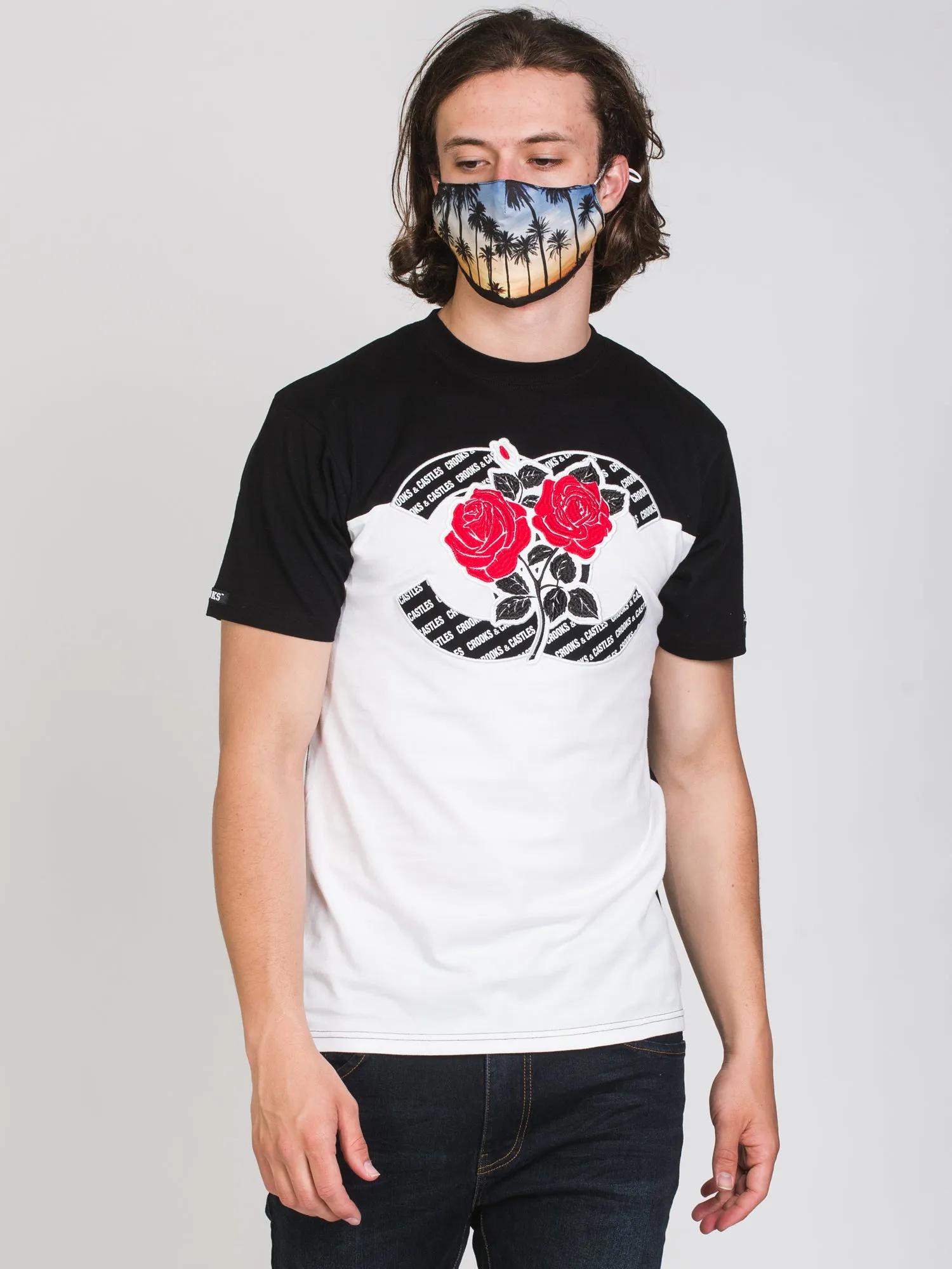 CROOKS & CASTLES ROSES CUT & SEW EMBROIDERED T-SHIRT - CLEARANCE sold by Boathouse
