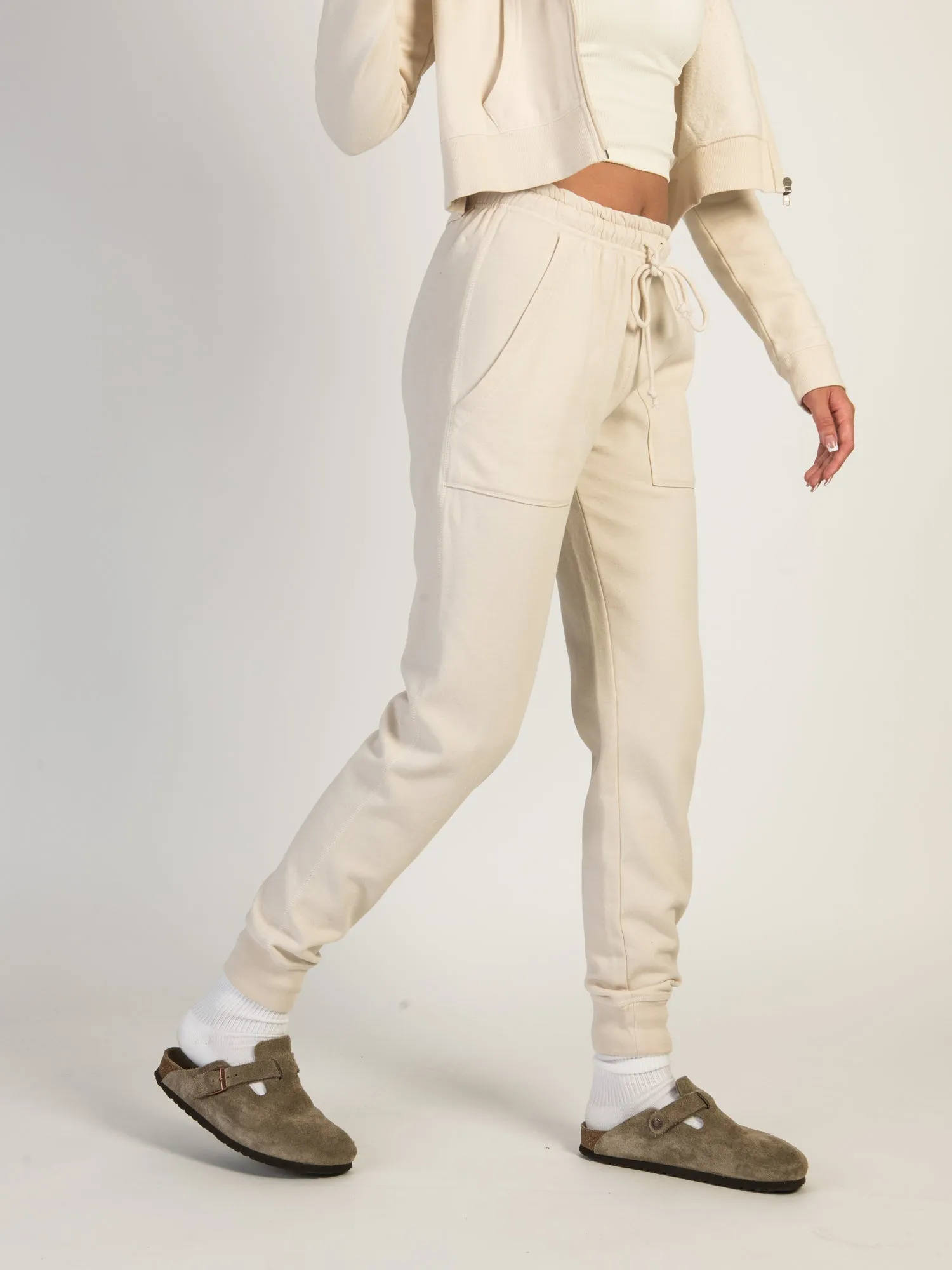 HARLOW HIGH RISE FLEECE JOGGER - CREAM - CLEARANCE sold by Boathouse product image thumbnail 2