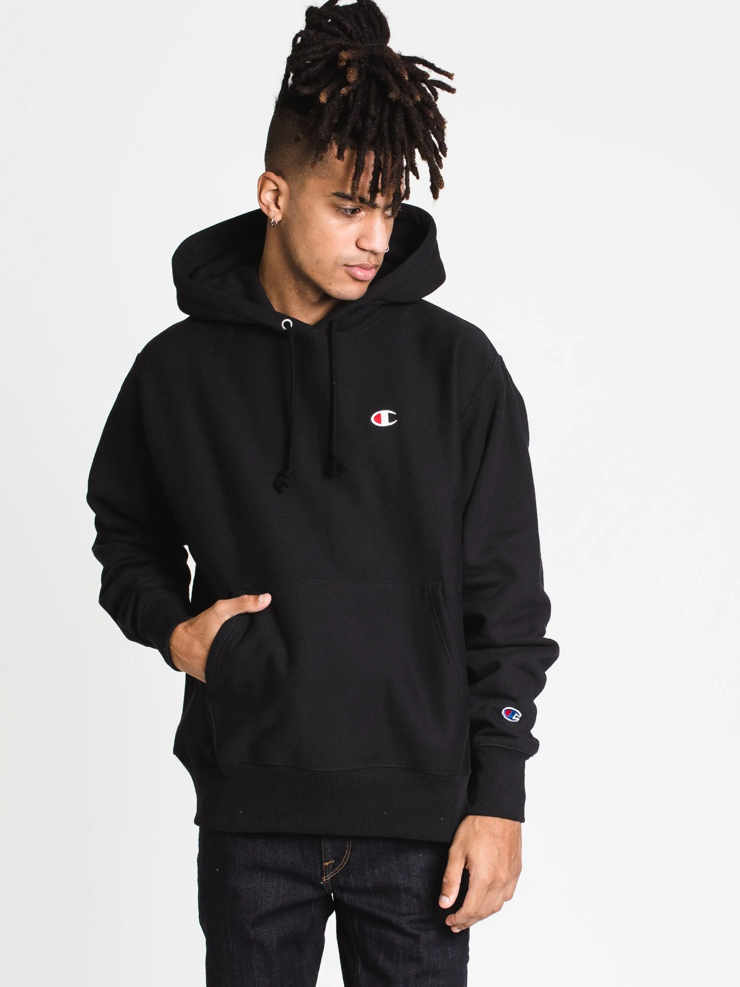 CHAMPION REV WEAVE PULL OVER HOODIE - BLACK - CLEARANCE sold by Boathouse