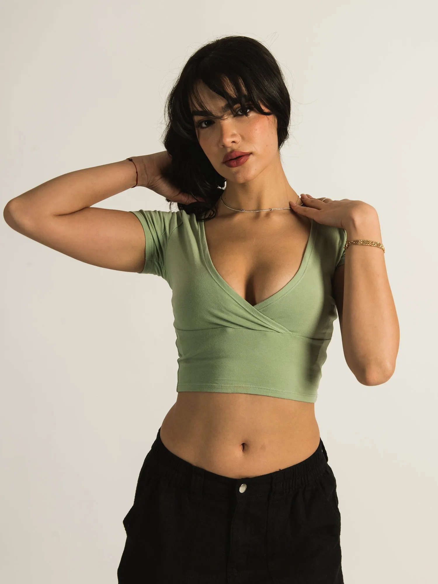 HARLOW DORA SOLID VNECK TEE - CLEARANCE sold by Boathouse product image thumbnail 3