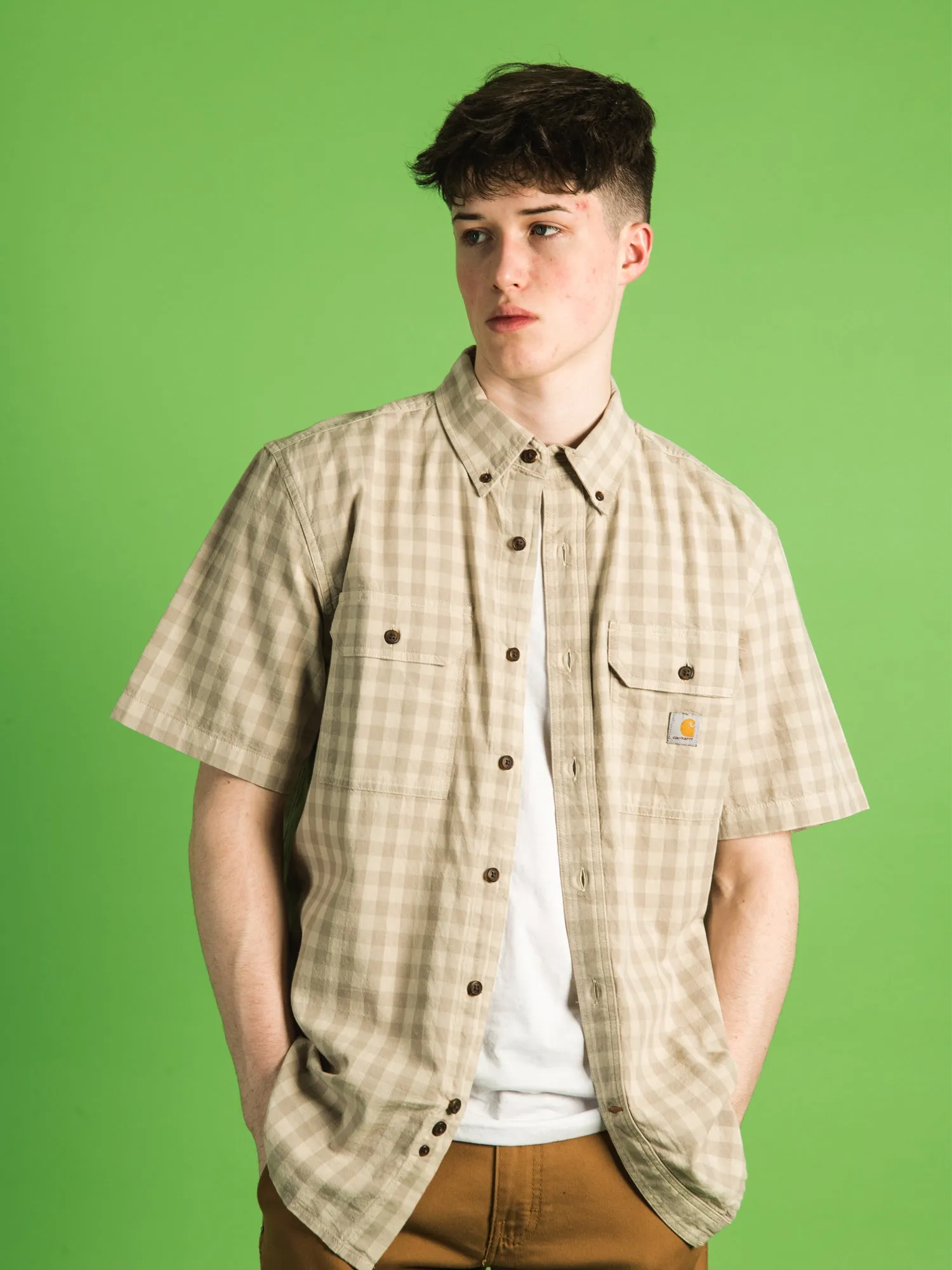 CARHARTT LOOSE FIT MIDWEIGHT SHORT SLEEVE PLAID SHIRT sold by Boathouse