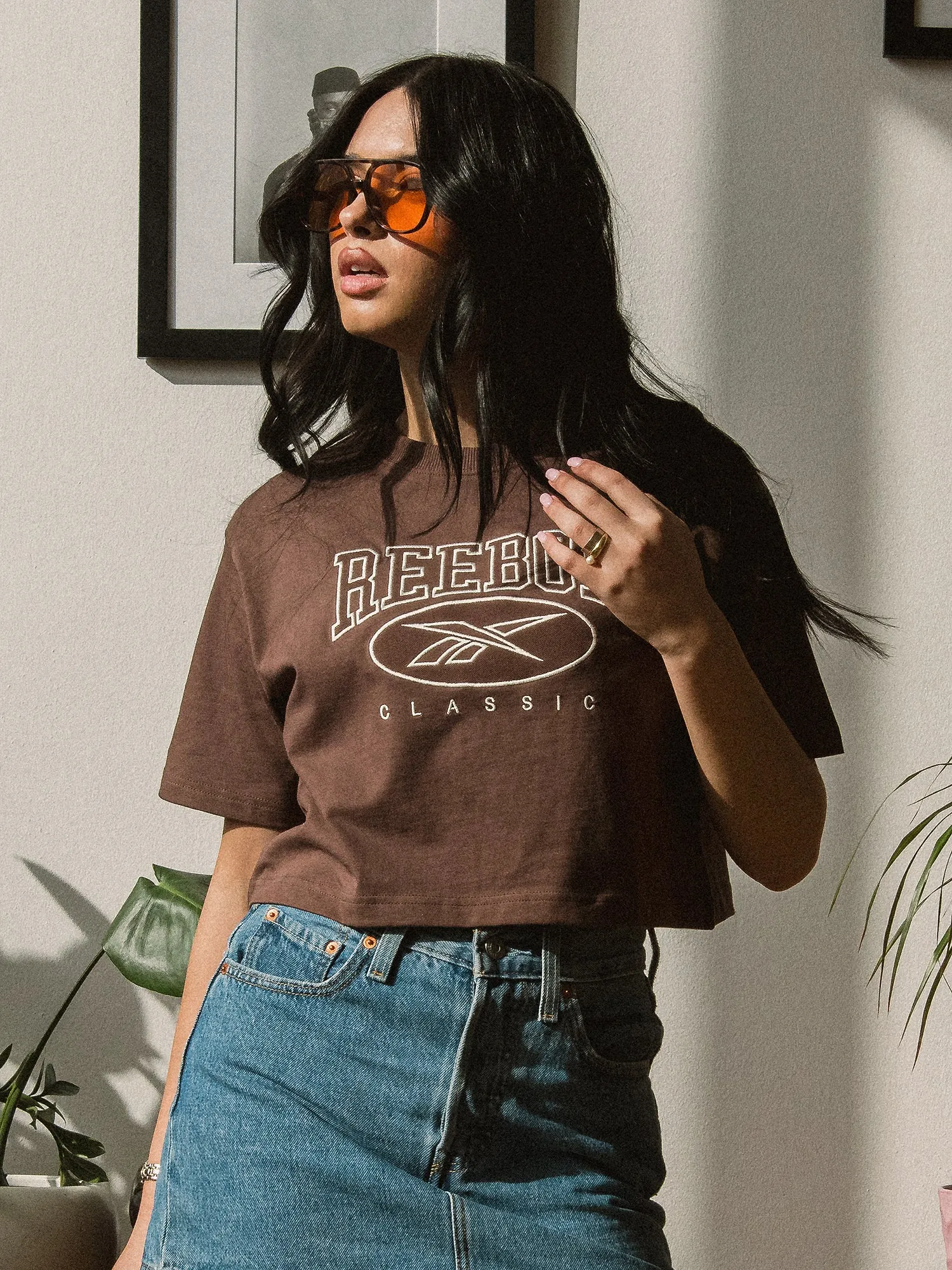 REEBOK CLASSIC BIG LOGO SHORT SLEEVE CROP TEE sold by Boathouse