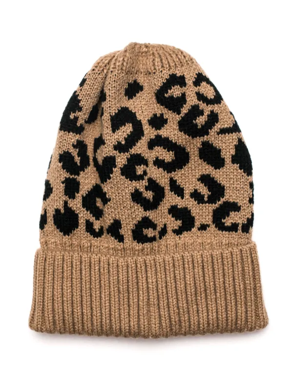 LEOPARD PRINT BEANIE - CLEARANCE sold by Boathouse