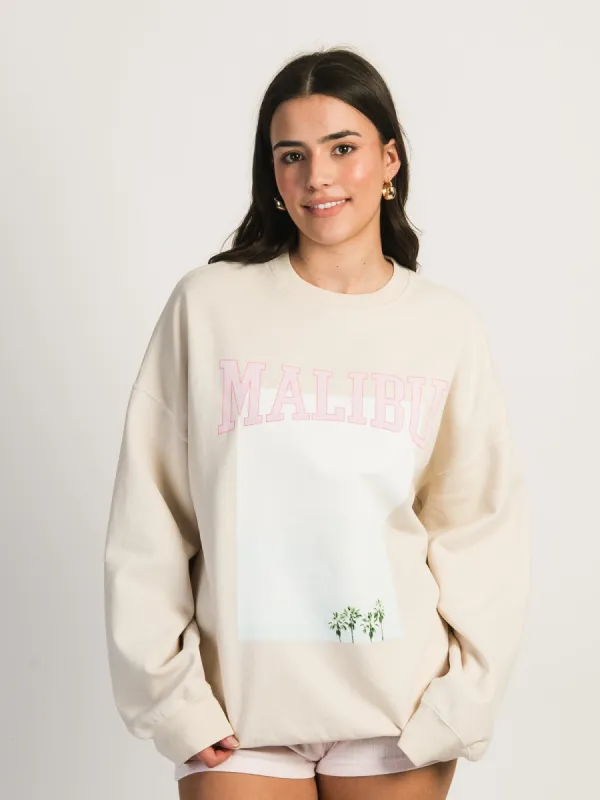 HARLOW MICHELLE PRINT CREWNECK - MALIBU - CLEARANCE sold by Boathouse