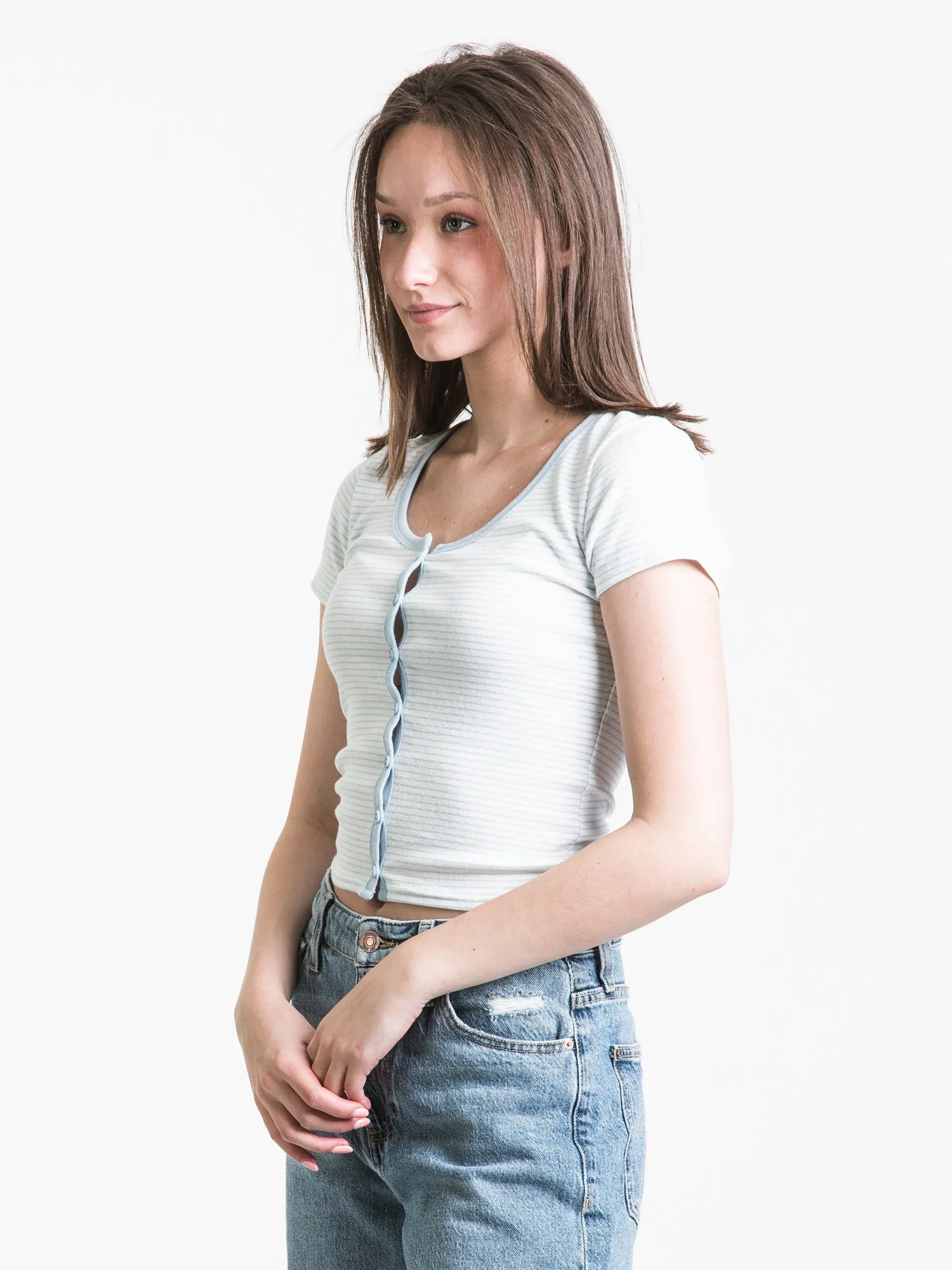 HARLOW CARA STRIPE BUTTON UP - CLEARANCE sold by Boathouse product image thumbnail 3