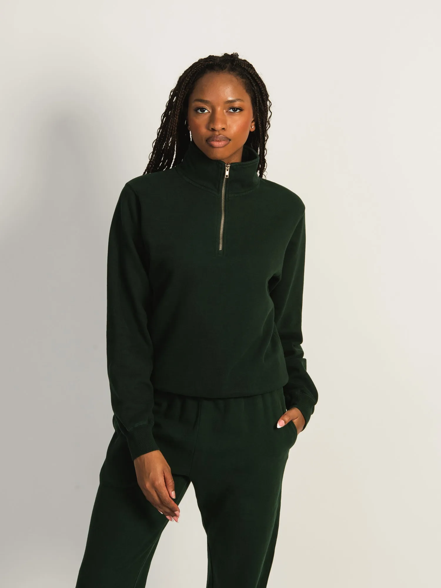 HARLOW QUINN QUARTER ZIP - FOREST sold by Boathouse