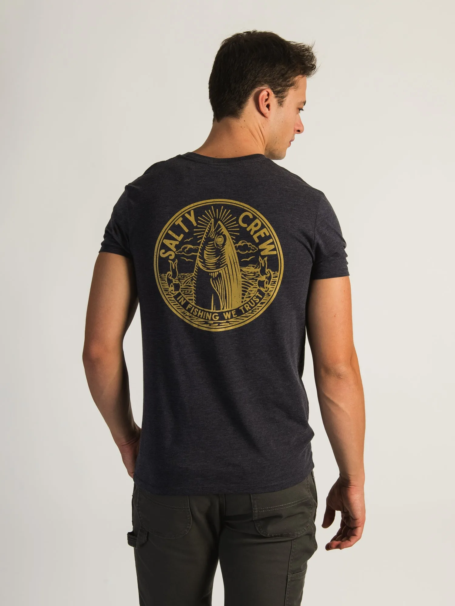SALTY CREW IN FISHING WE TRUST T-SHIRT sold by Boathouse