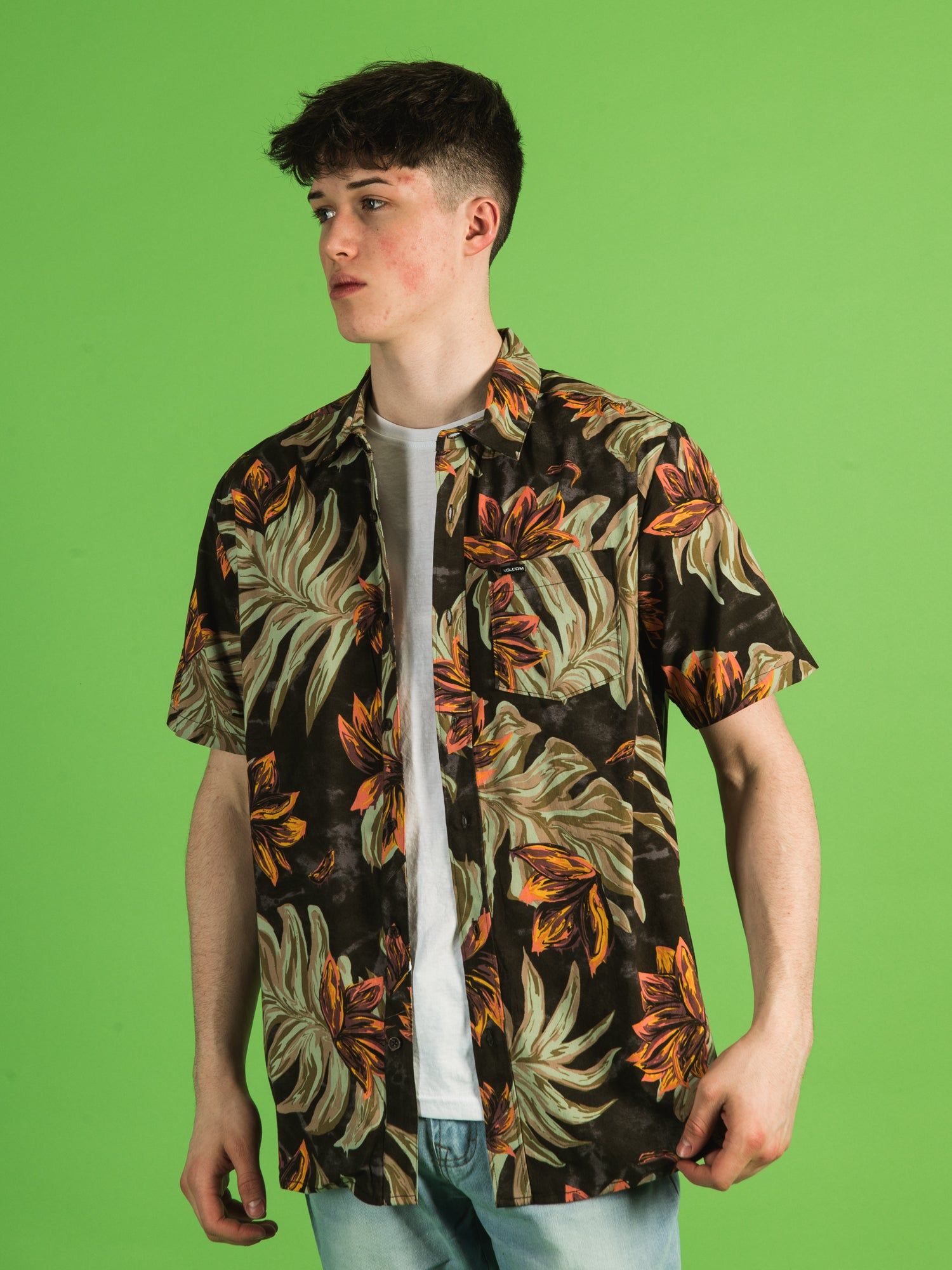 VOLCOM MARBLE FLORAL SHORT SLEEVE WOVEN SHIRT - CLEARANCE sold by Boathouse