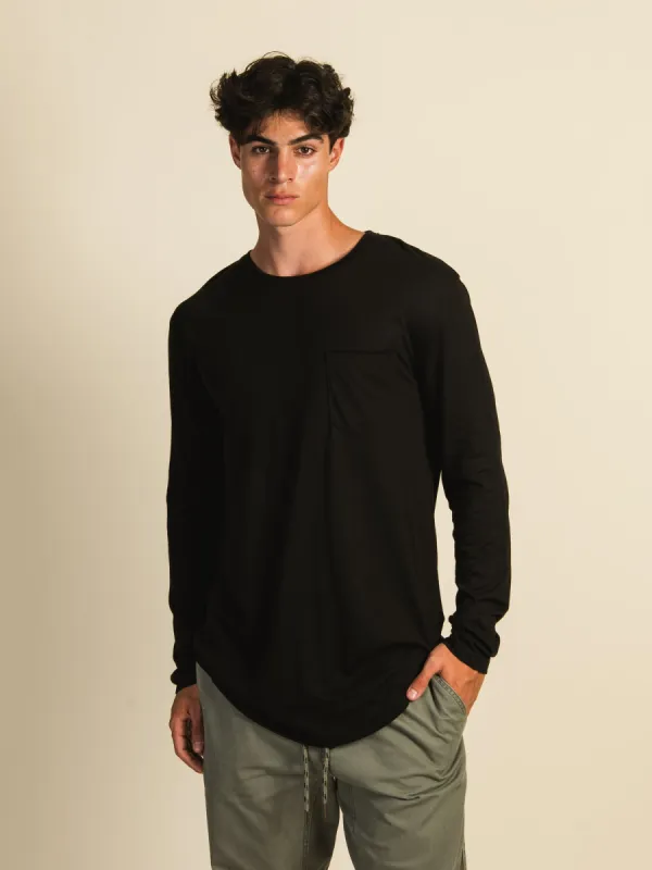 LONGLINE LONG SLEEVE TEE - BLACK sold by Boathouse