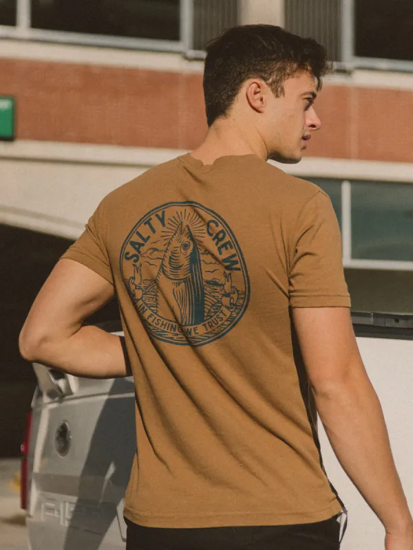 SALTY CREW IN FISHING WE TRUST PREMIUM T-SHIRT sold by Boathouse