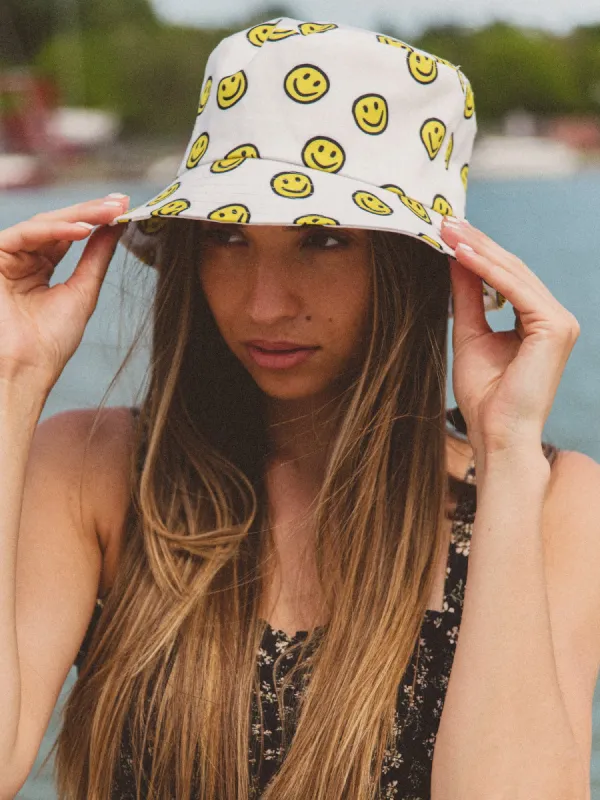 KOLBY BUCKET HAT - ALL OVER SMILEY FACE - CLEARANCE sold by Boathouse