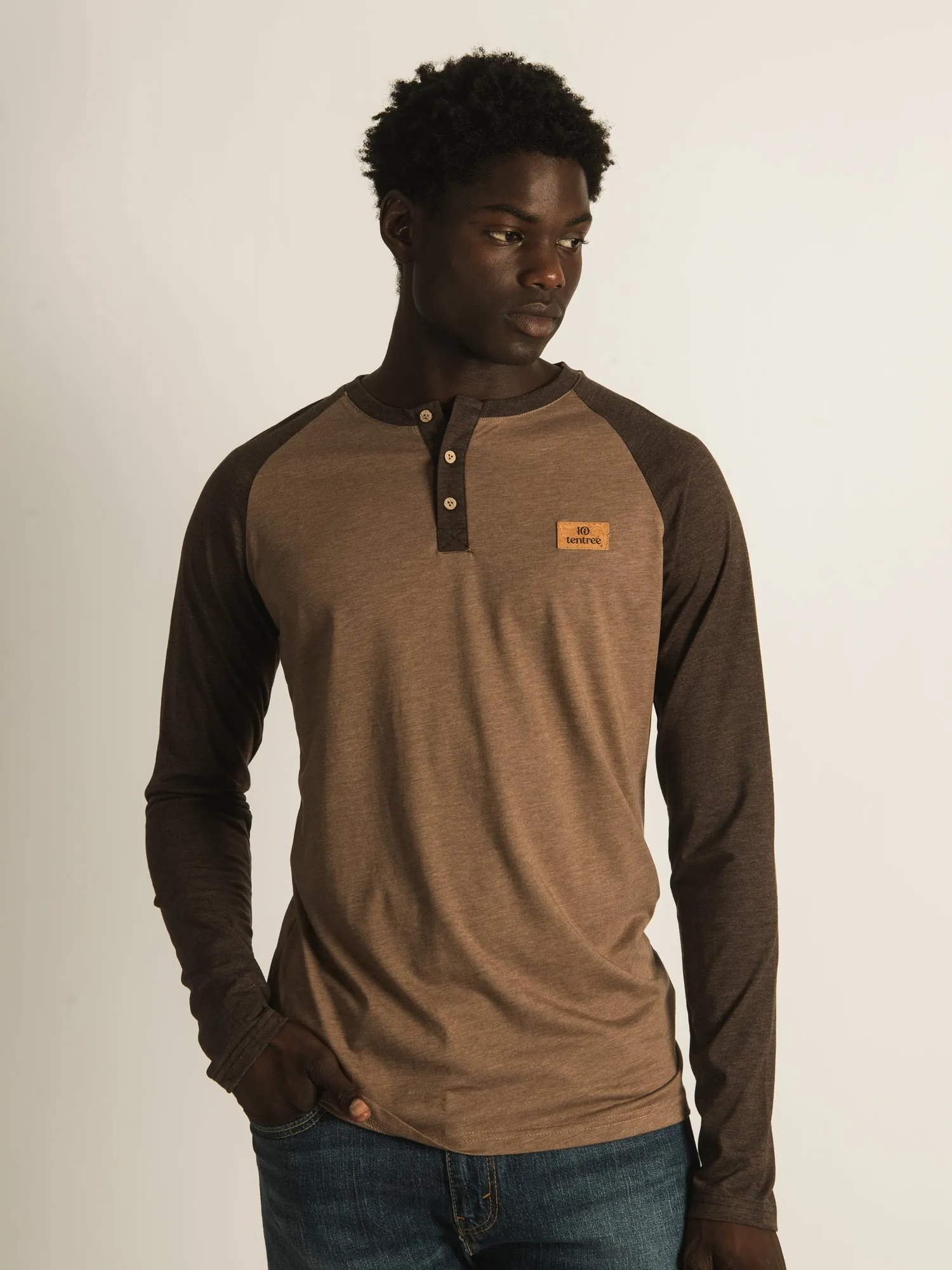 TENTREE CORK LONG SLEEVE HENLEY T-SHIRT - CLEARANCE sold by Boathouse
