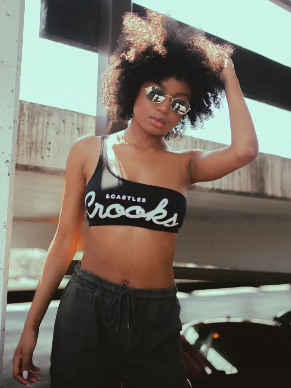 CROOKS & CASTLES C&C LOGO 1 SHOULDER BRALETTE - CLEARANCE made by Boathouse