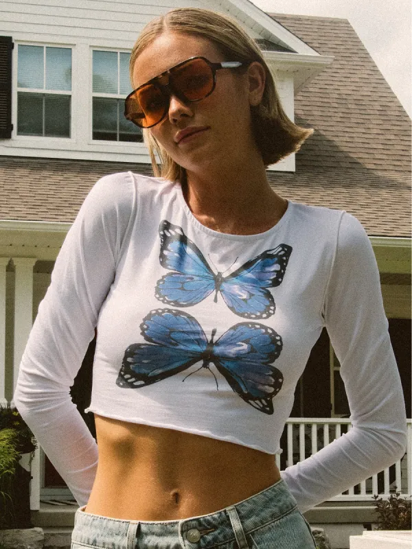 PRINCESS POLLY BUTTERFLY LONG SLEEVE TOP made by Boathouse