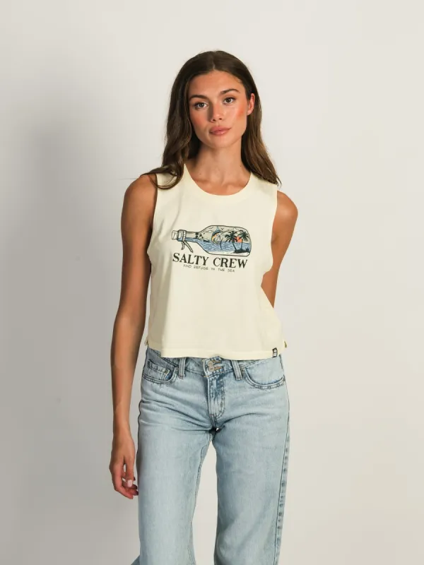SALTY CREW MESSAGE CROPPED TANK TOP sold by Boathouse
