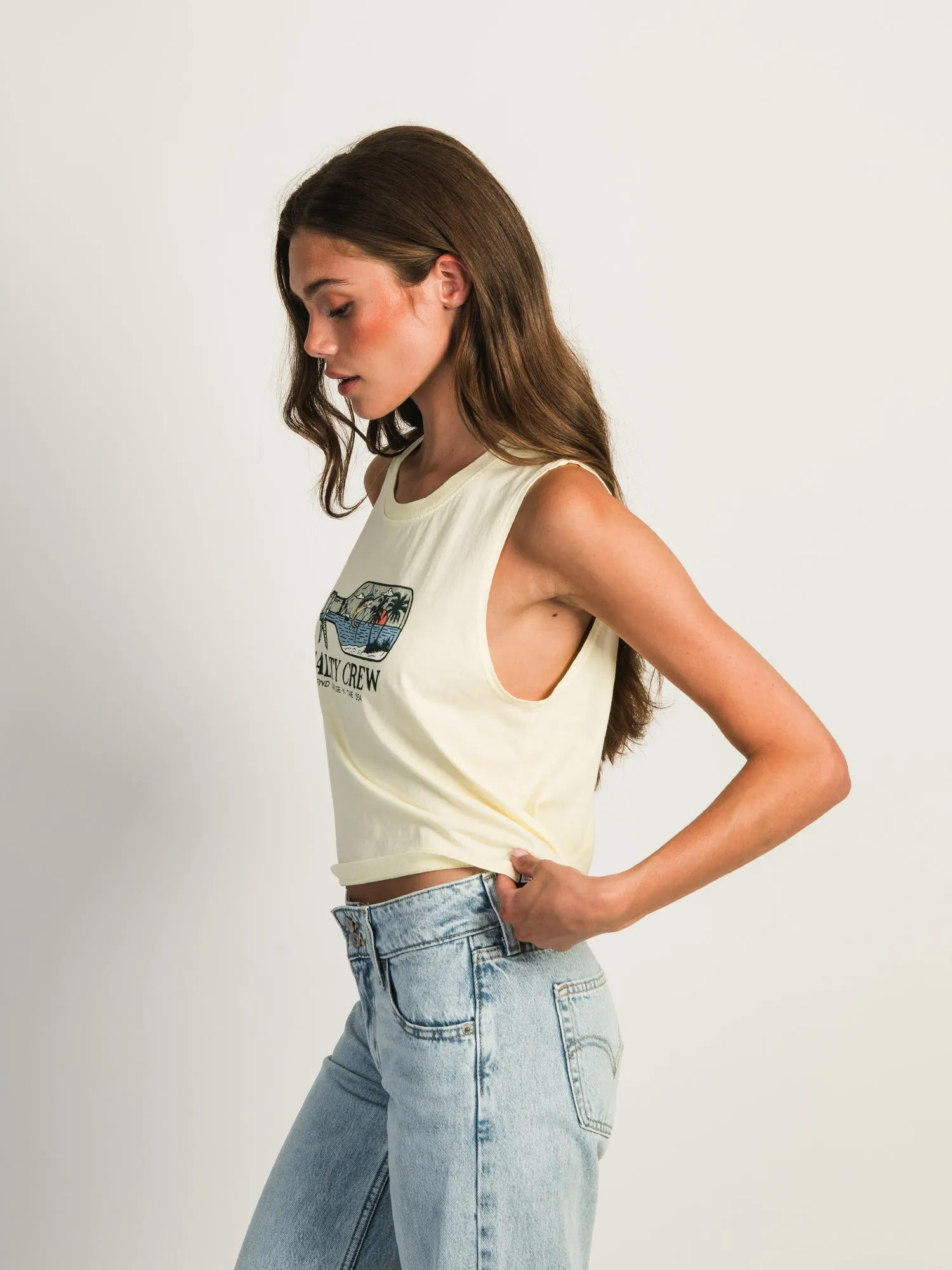 SALTY CREW MESSAGE CROPPED TANK TOP sold by Boathouse product image thumbnail 2