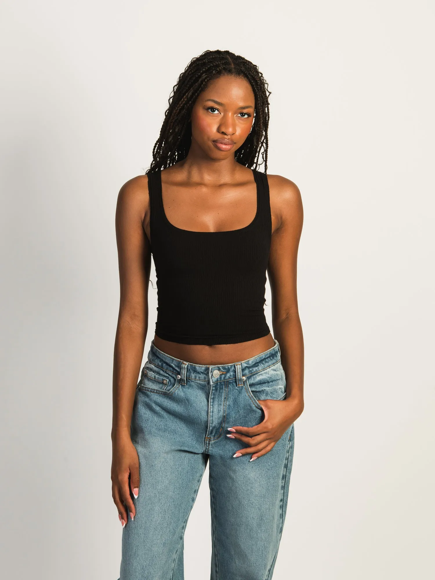 HARLOW ESSENTIAL LUXE TANK TOP - BLACK sold by Boathouse