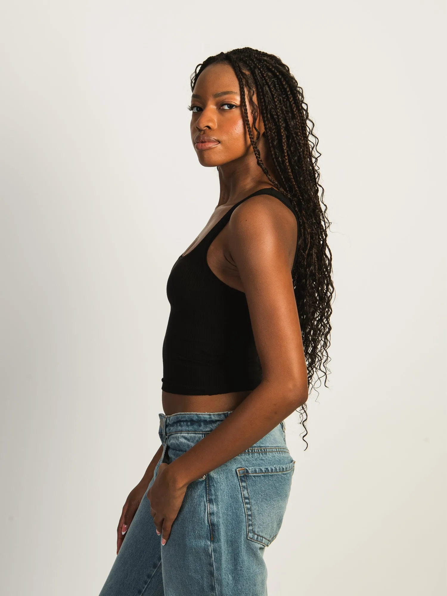 HARLOW ESSENTIAL LUXE TANK TOP - BLACK sold by Boathouse product image thumbnail 2