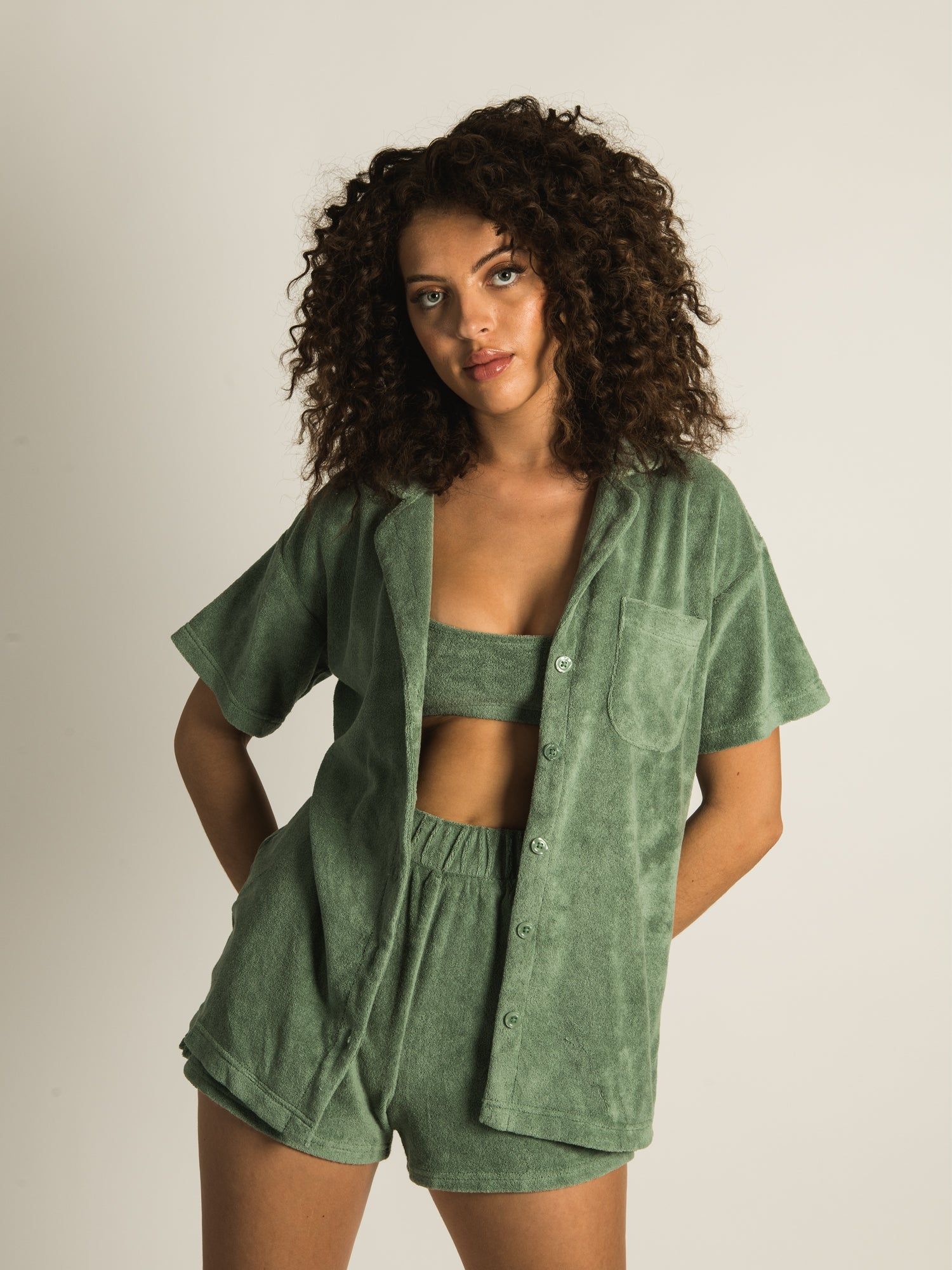 HARLOW TIA TERRY BUTTON UP - CLEARANCE sold by Boathouse product image thumbnail 2