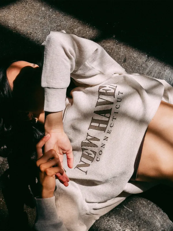 HARLOW WINNIE MELANGE LONG SLEEVE WAFFLE - NEW HAVEN sold by Boathouse