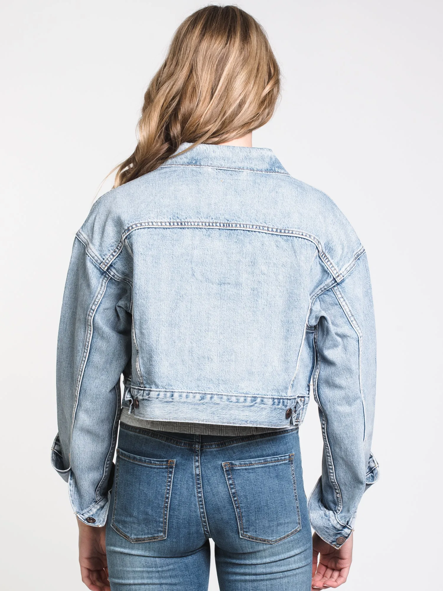 WOMENS CROP DAD TRUCKER JACKET - DENIM - CLEARANCE sold by Boathouse product image thumbnail 2