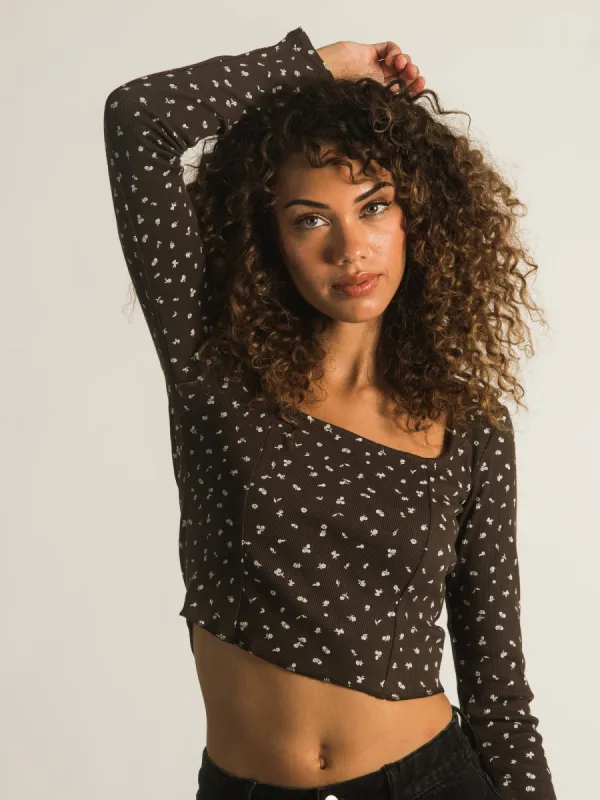 HARLOW LONG SLEEVE SQUARE NECK DITSY - CLEARANCE sold by Boathouse