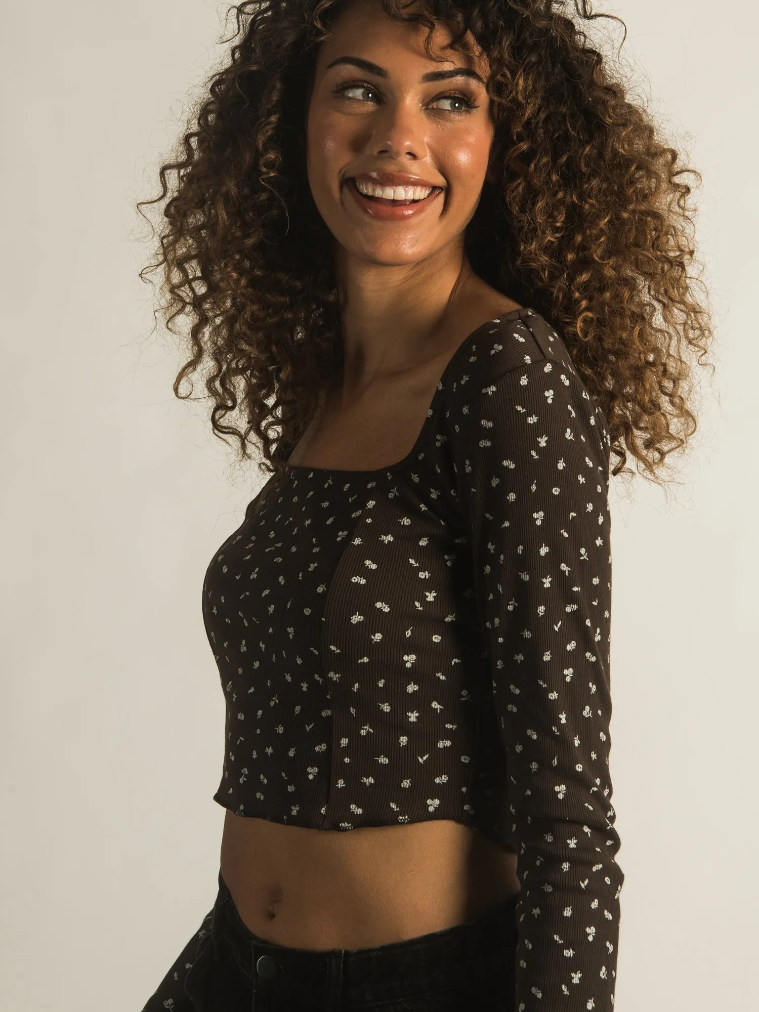 HARLOW LONG SLEEVE SQUARE NECK DITSY - CLEARANCE sold by Boathouse product image thumbnail 3