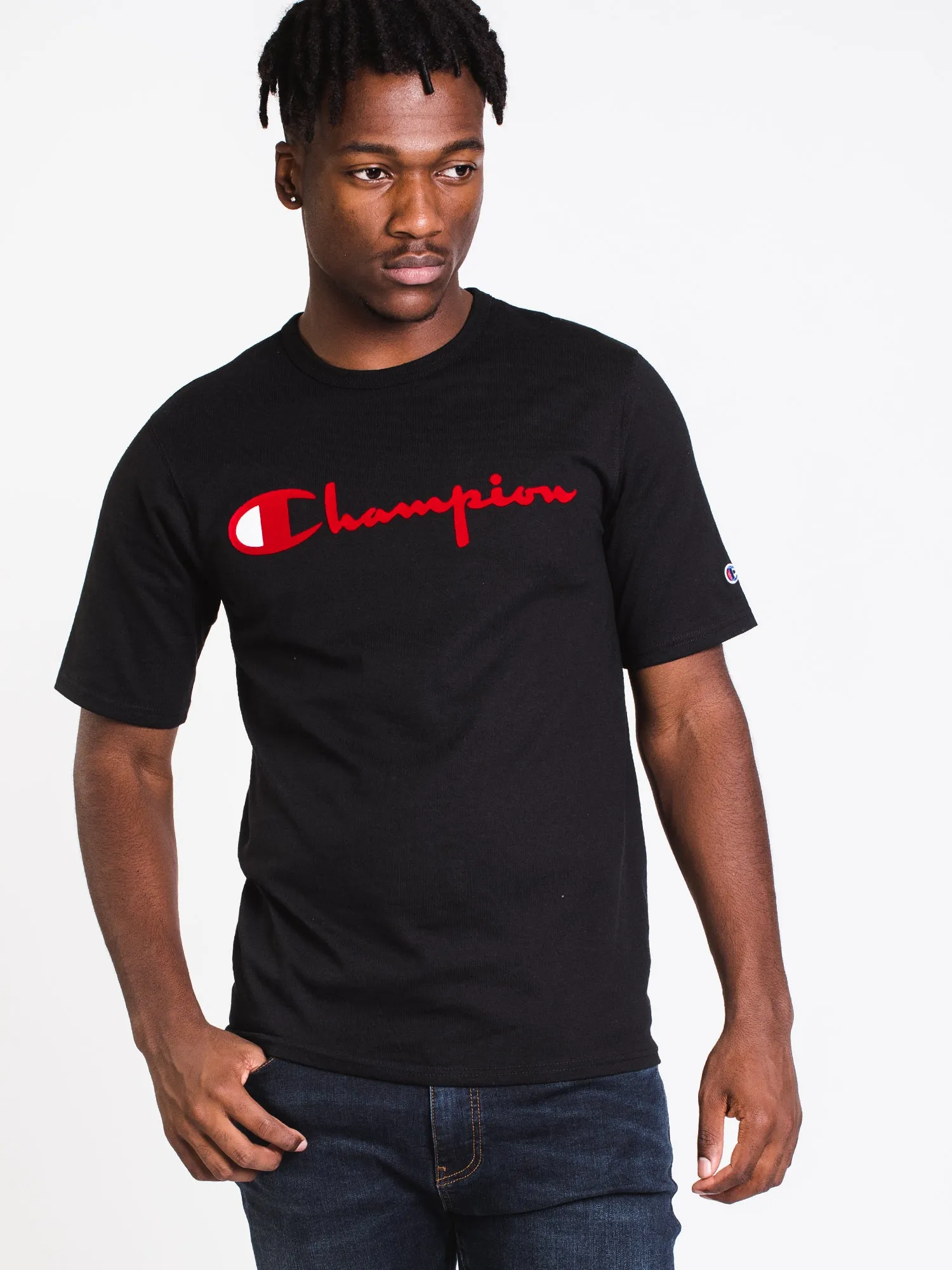 MENS HERITAGE FLEECEK SCRIPT SHORT SLEEVE T - CLEARANCE sold by Boathouse