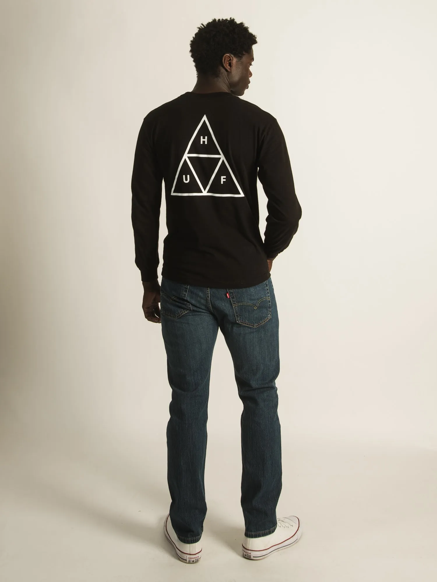 HUF ESSENTIALS BOX LOGO LONG SLEEVE TEE  - CLEARANCE sold by Boathouse