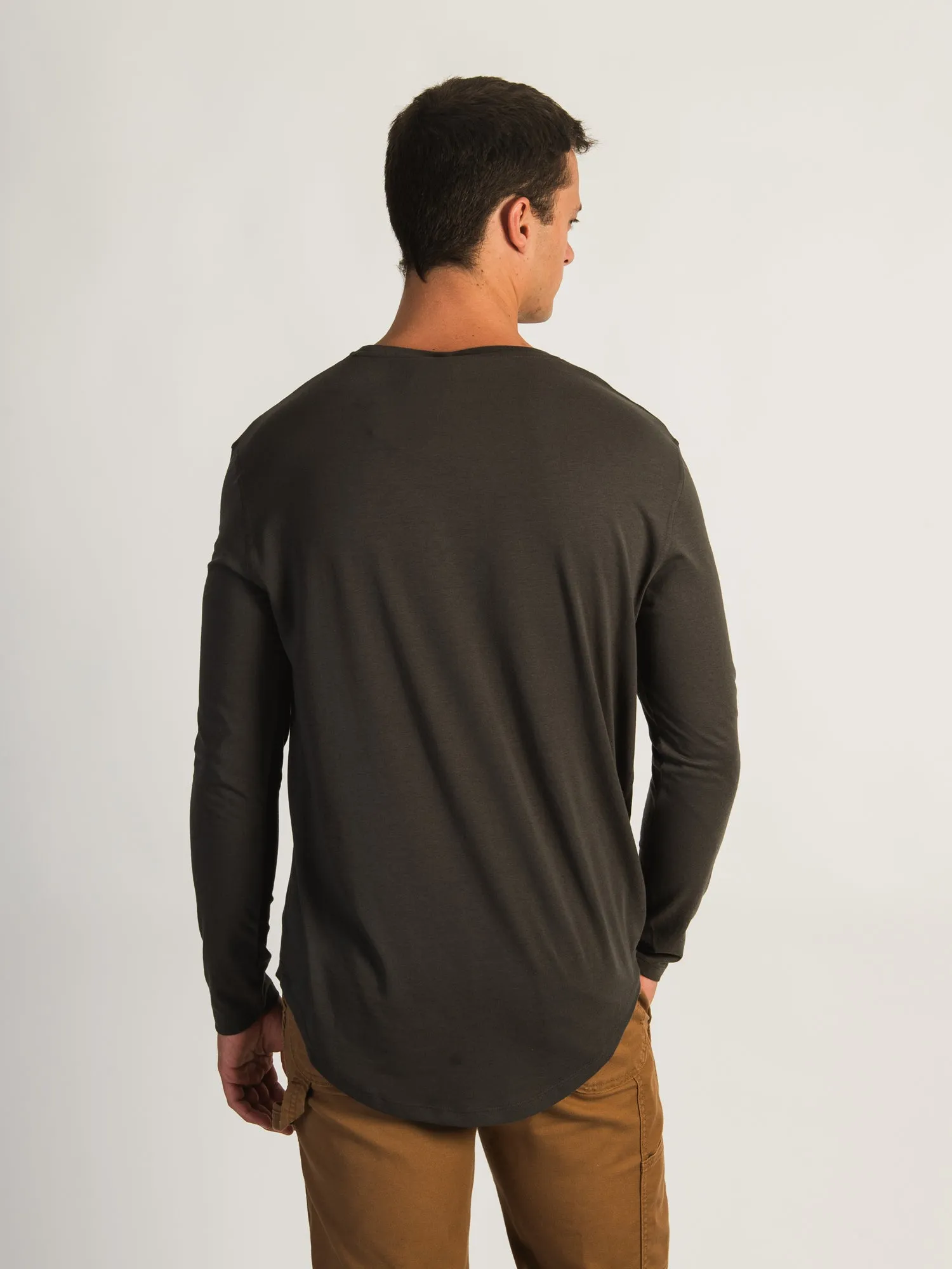 LONGLINE LONG SLEEVE TEE - CHARCOAL - CLEARANCE sold by Boathouse product image thumbnail 2