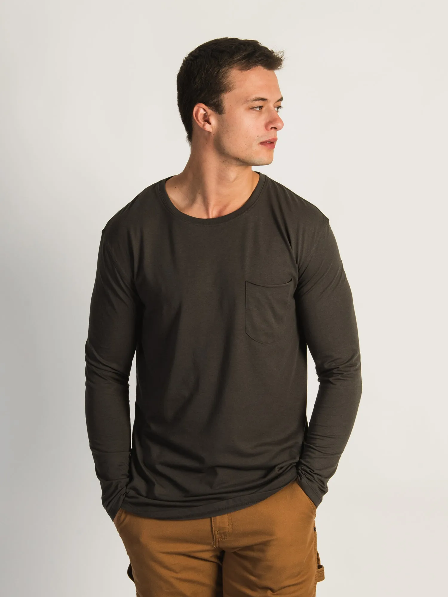 LONGLINE LONG SLEEVE TEE - CHARCOAL - CLEARANCE sold by Boathouse