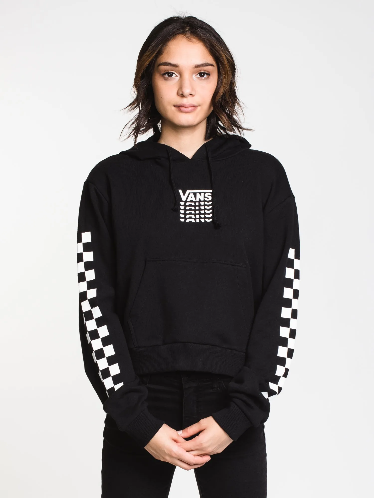 VANS WORD CHECK CROP PULLOVER HOODIE - CLEARANCE sold by Boathouse
