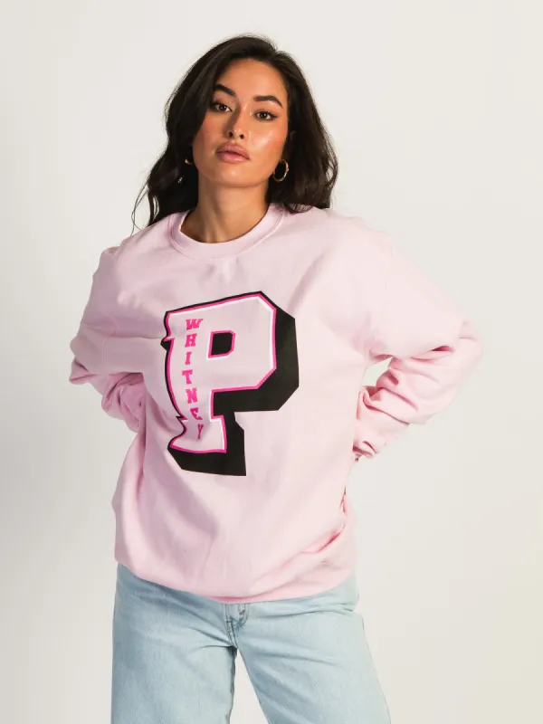 BARSTOOL SPORTS PINK WHITNEY VARSITY CREWNECK sold by Boathouse