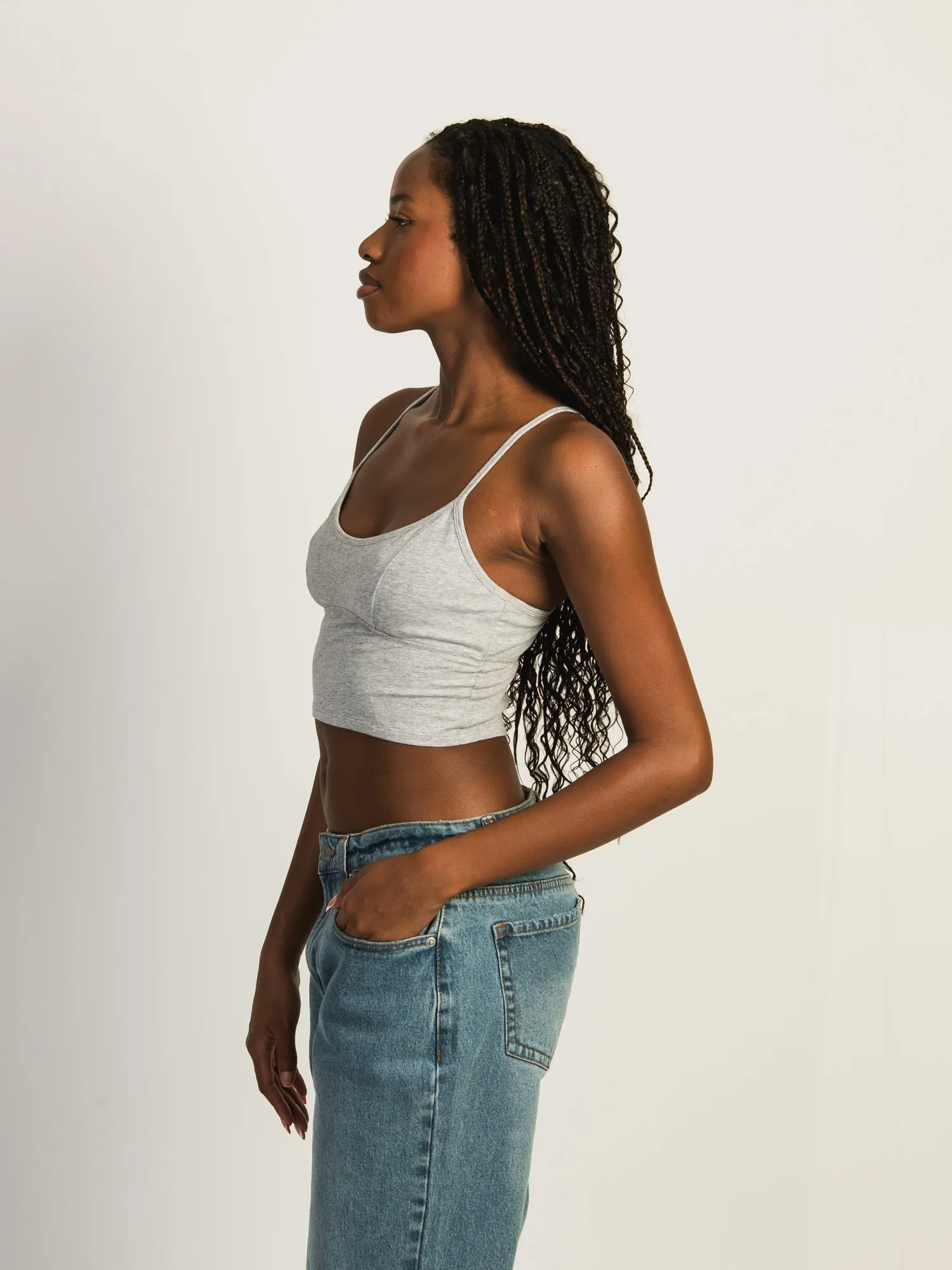 HARLOW MELANGE TANK TOP - HEATHER GREY sold by Boathouse product image thumbnail 2