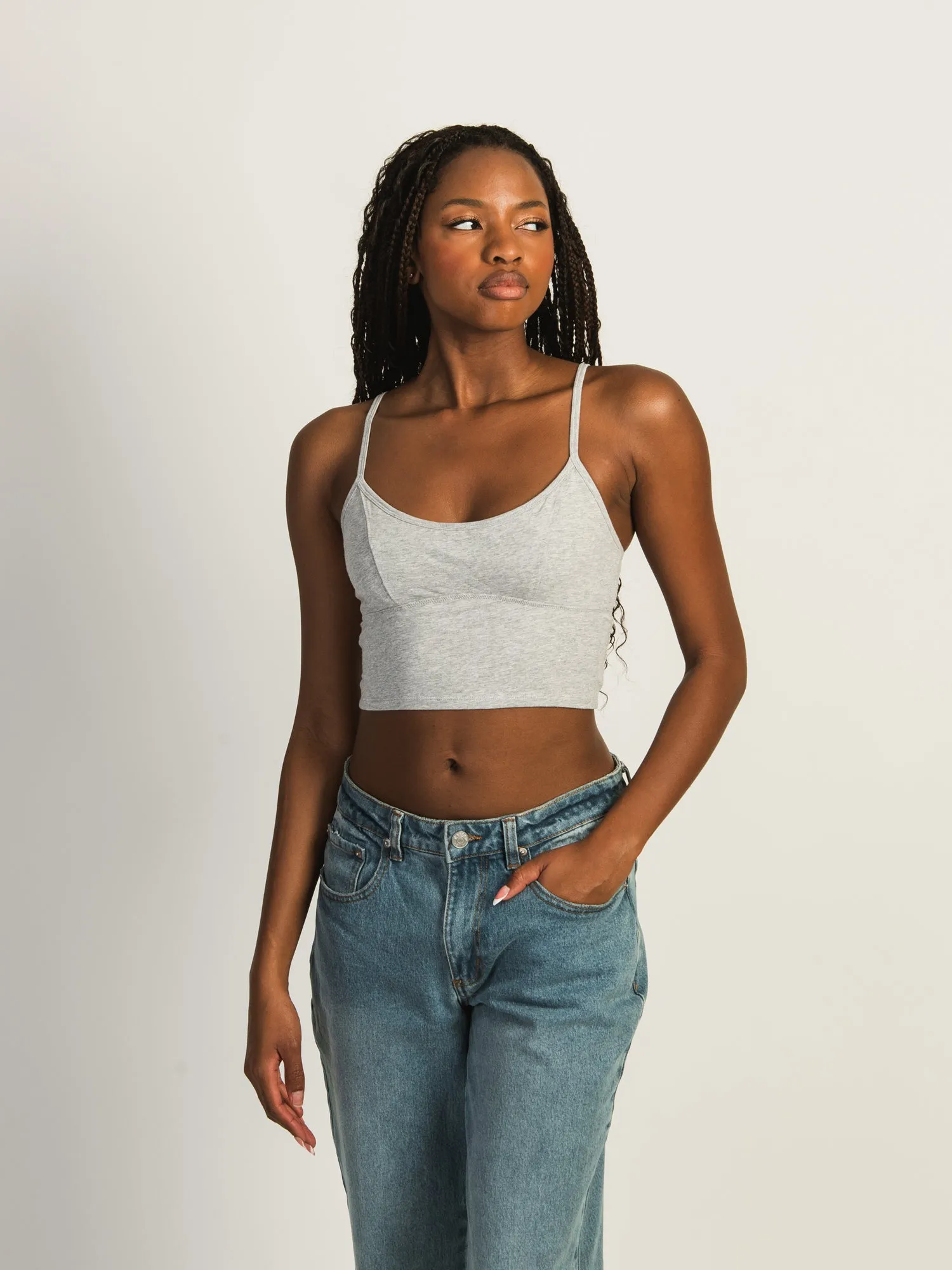 HARLOW MELANGE TANK TOP - HEATHER GREY sold by Boathouse