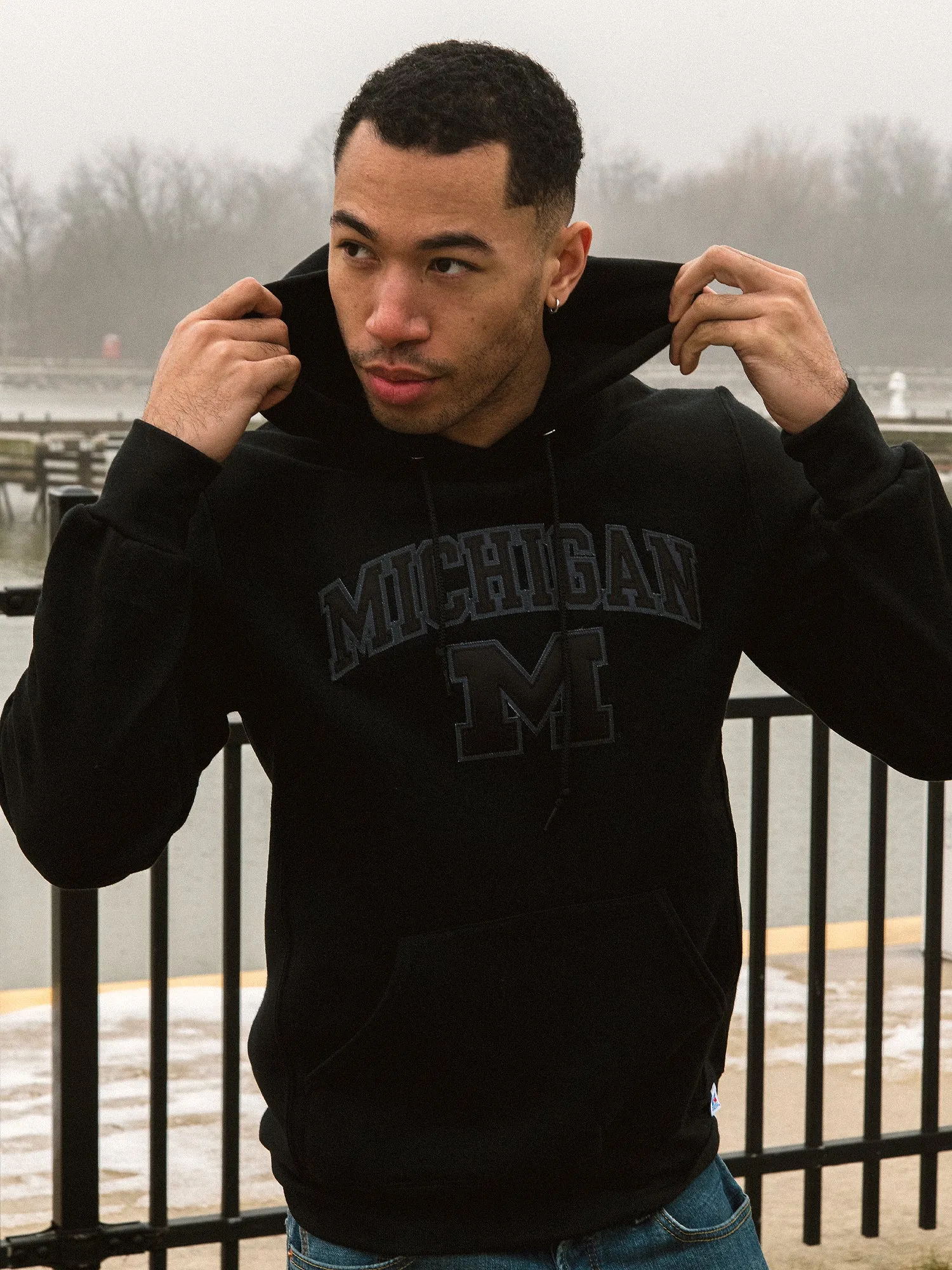 NCAA MICHIGAN TONAL PULLOVER HOODIE sold by Boathouse