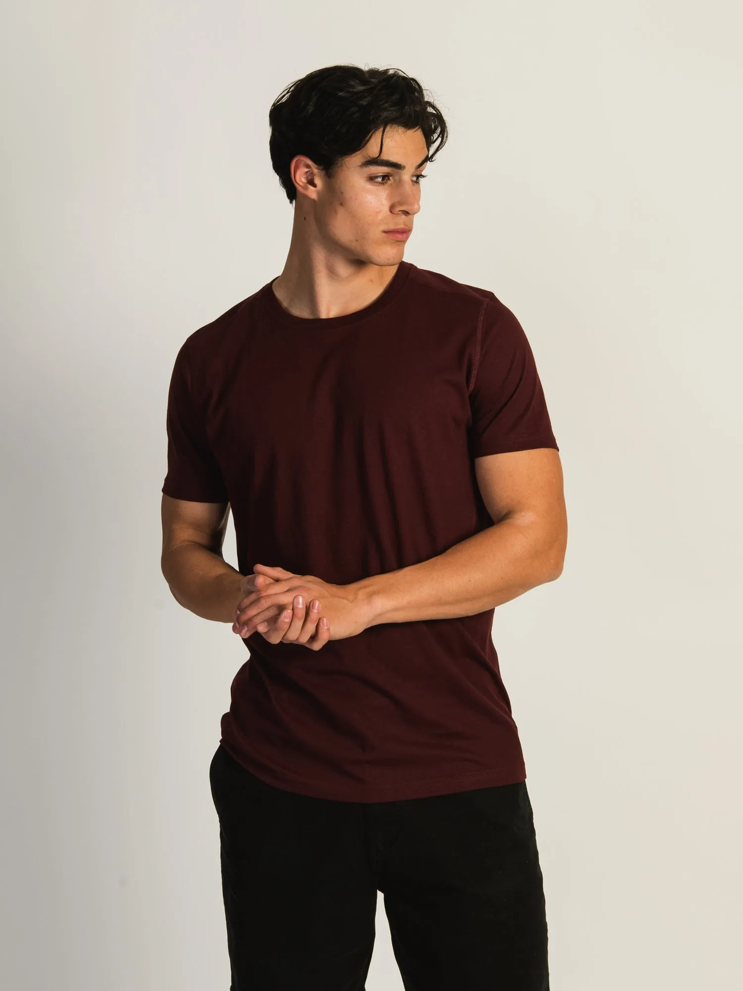 VICTOR CREWNECK TEE - PORT sold by Boathouse