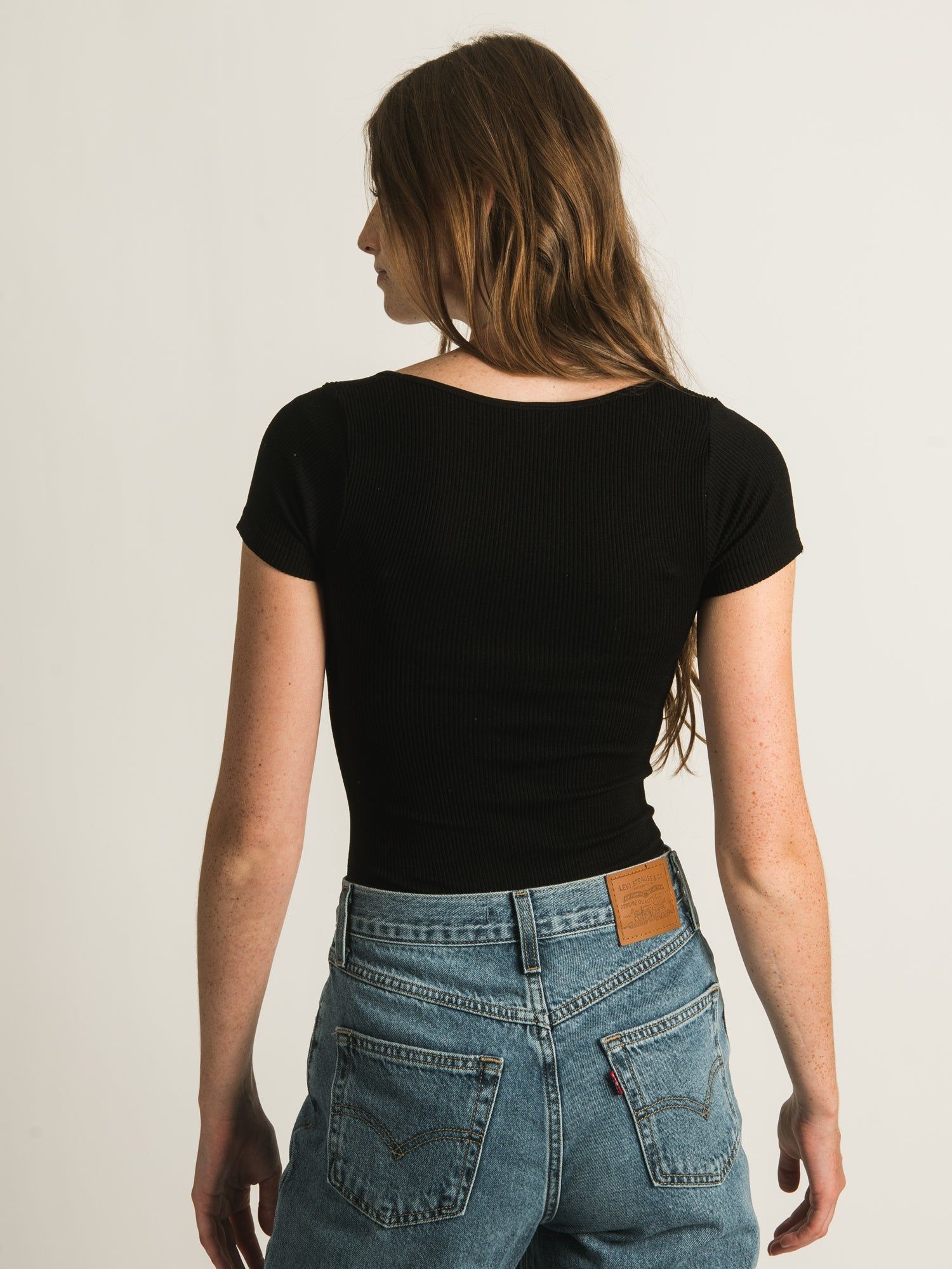 DYNAMIC SQUARE NECK T BODYSUIT - CLEARANCE sold by Boathouse product image thumbnail 2