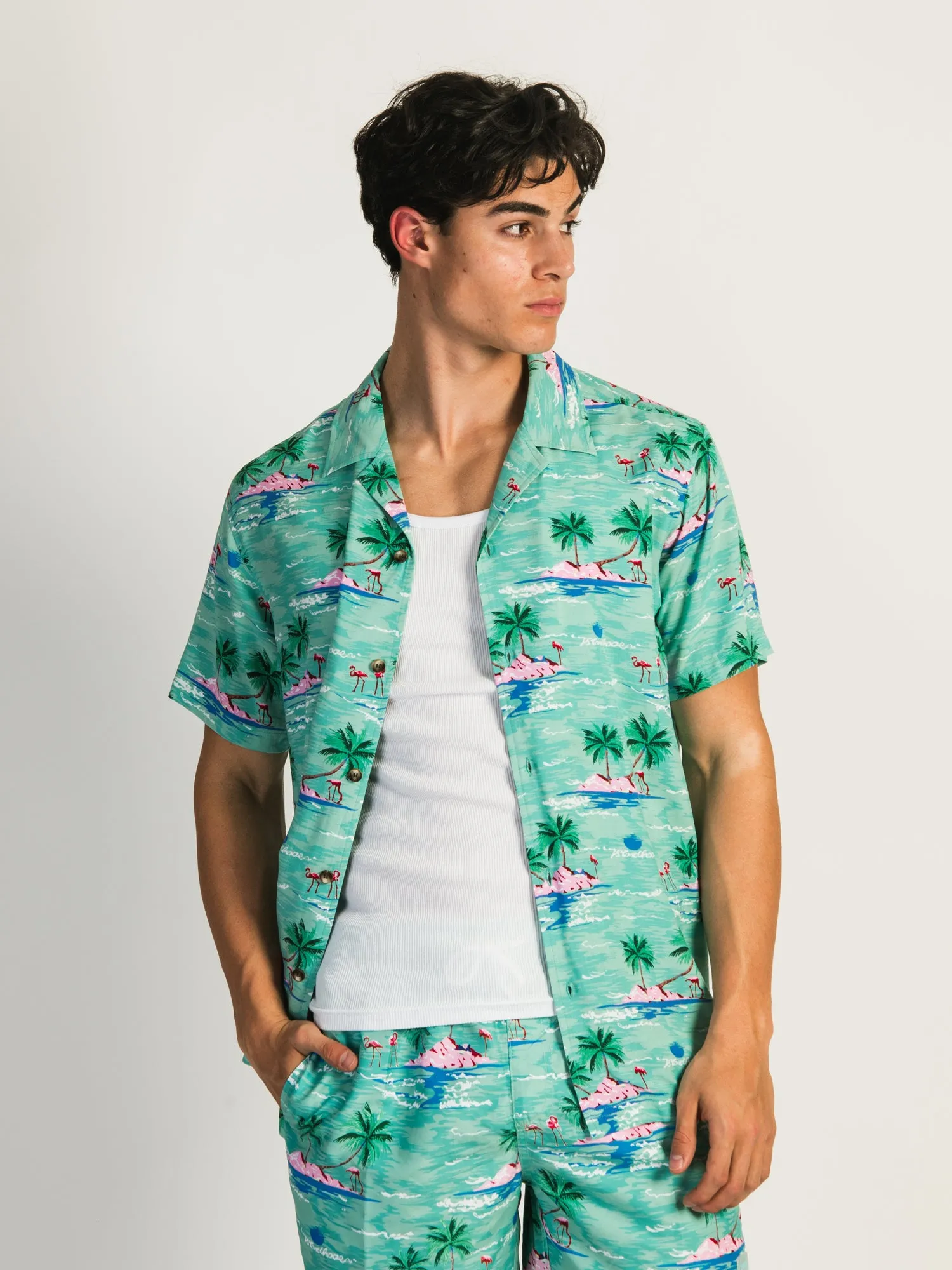 ISLAND HAZE ISLAND PALMS SHORT SLEEVE WOVEN - CLEARANCE sold by Boathouse
