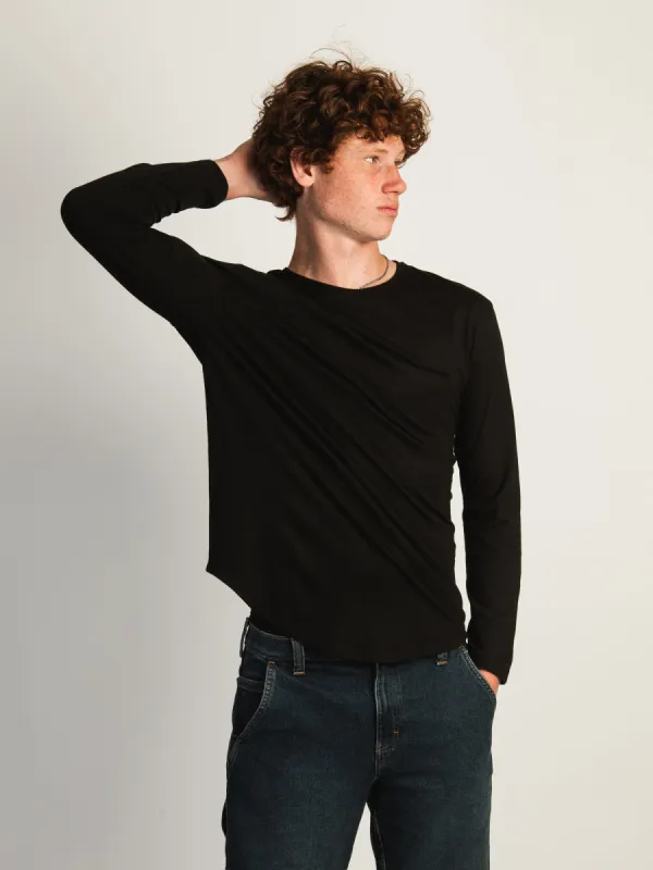 LONG SLEEVE LONGLINE TEE - BLACK sold by Boathouse