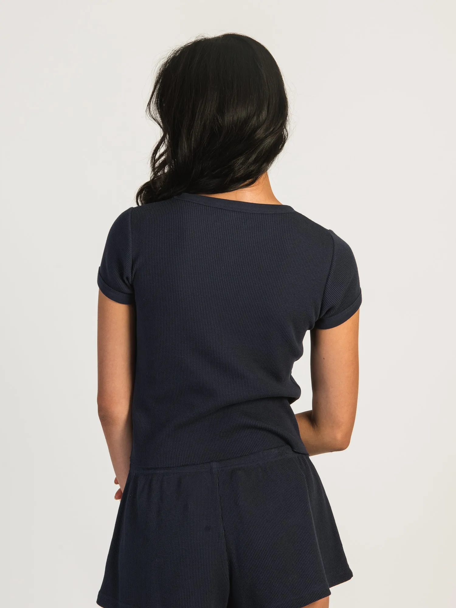 HARLOW ALLIE WAFFLE T-SHIRT - NAVY sold by Boathouse product image thumbnail 4