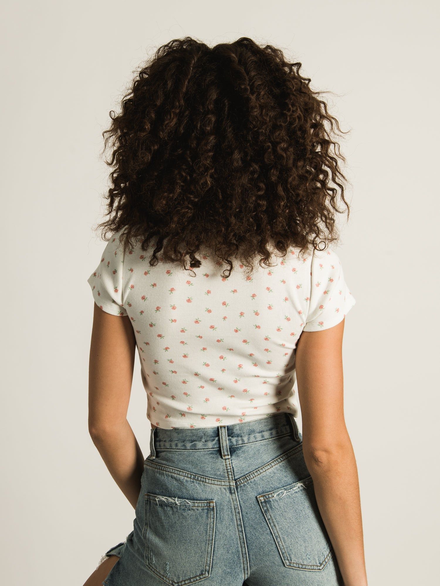 HARLOW RIBBED DITSY BABY TEE sold by Boathouse product image thumbnail 4